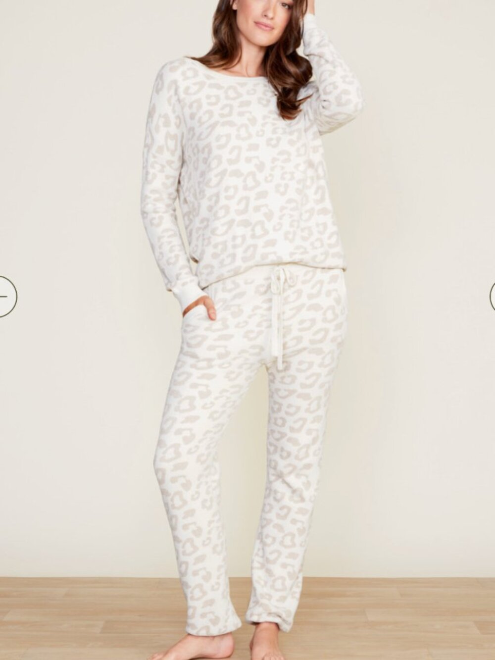 Barefoot Dreams CozyChic Ultra Lite Track Pant & Slouchy Pullover Cream